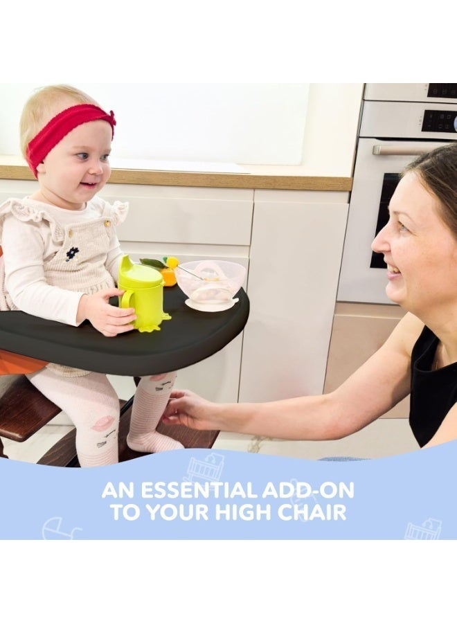 علبة الكرسي العالية متوافقة مع الكرسي ، تصميم منحني إيرغونومي ، أسود - خالي من BPA ، سهل التجميع - Image 4